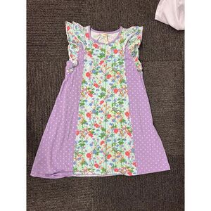 Matilda Jane Floral & Polka Dot Summer Dress Purple White Cottage  Pattern Mix